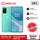 Global Rom OnePlus 8T 8 T 8GB 128GB Snapdragon 865 5G Smartphone 120Hz AMOLED Fluid Screen 48MP Quad Cams 4500mAh 65W Warp