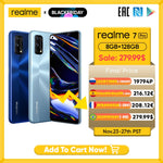 Realme 7 Pro Global Version Smartphone 65W Fast Charge Fingerprint Unlock Fullscreen MobilePhone Snapgragon 720G Game Cellphone