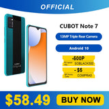 Cubot Note 7 Smartphone Triple Camera 13MP 4G LTE 5.5 Inch Screen 3100mAh Android 10 Dual SIM Card mobile phone Face Unlock